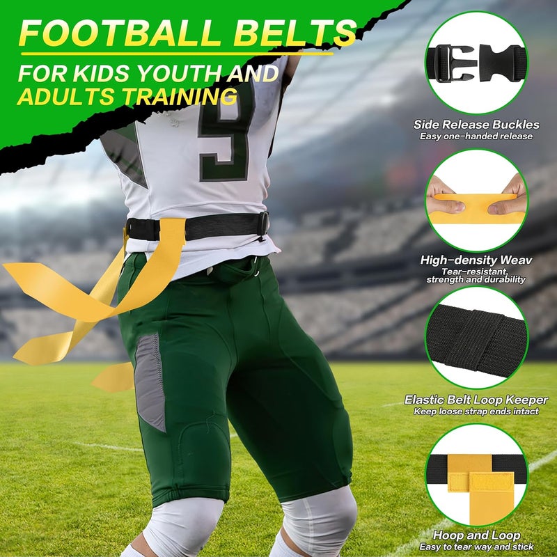 Hilhook Flag Football Belts, 14 Player Flag Football Set with 42 Flags for Kids Youth and Adults Training Equipment - Image 4